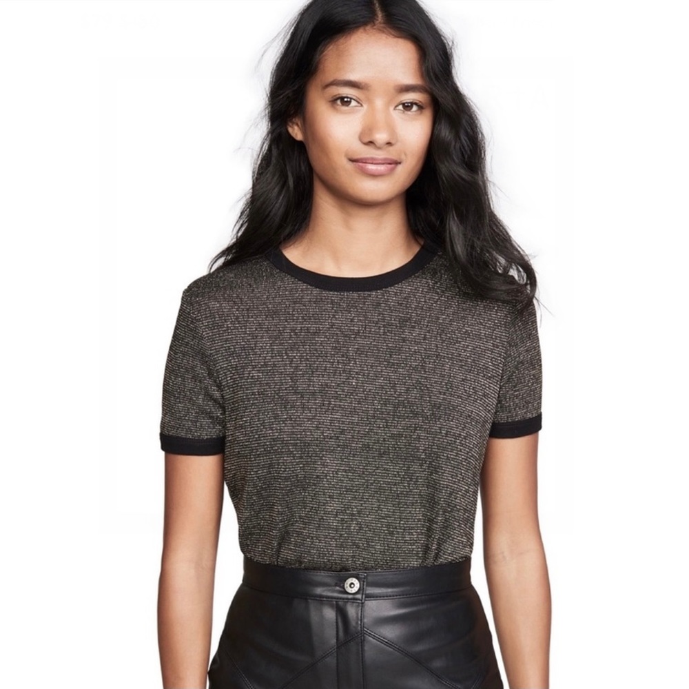 NEW RTA GOLD METALLIC SHORT SLEEVE TOP